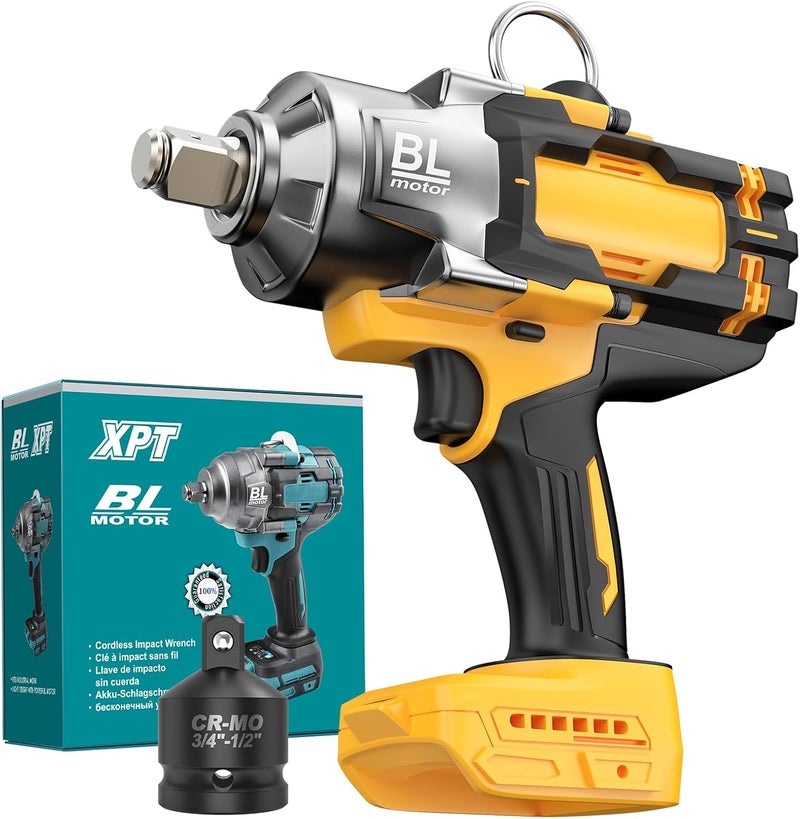 Labfintom Cordless Impact Wrench 3/4" for De-Walt 20V Battery, 1475 Ft-lbs (2000N.m) High Torque power Impact Gun Heavy Duty Brushless, 3 Mode, 1/2" Impact Socket Adapter, Car Tire Truck RV Mower (No battery) - Image 1